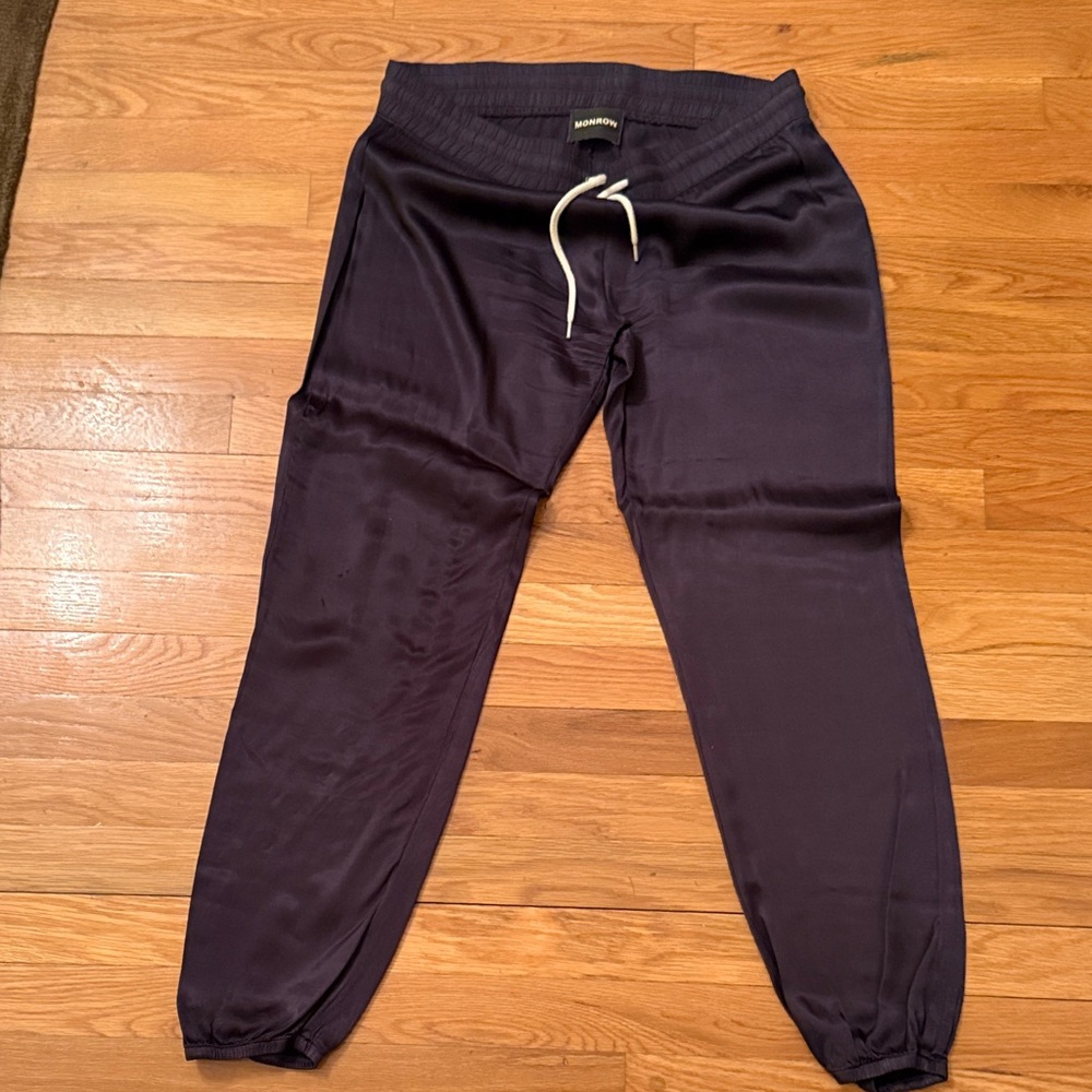 Monrow black Satin Joggers